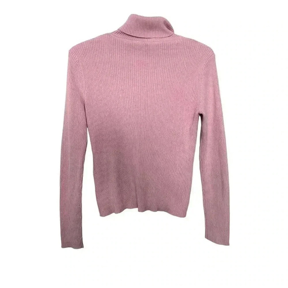 Melrose  petites dusty rose, acrylic/cotton turtleneck - Picture 3 of 6